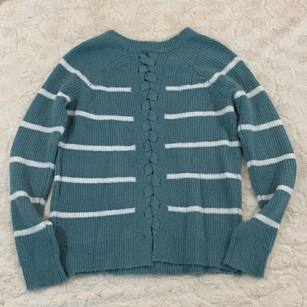 Pink Rose Striped Sweater